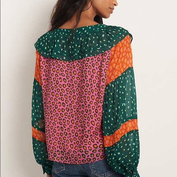 NWT ANTHROPOLOGIE FARM RIO RENEE PEASANT BLOUSE - Picture 4 of 12